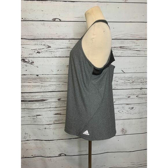 Adidas gray racer back tank top size large - Picture 6 of 8